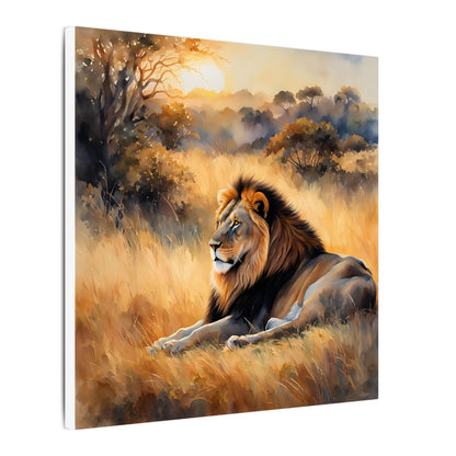 Matte Wall Canvas - Lion Sunrise - African Safari Collection