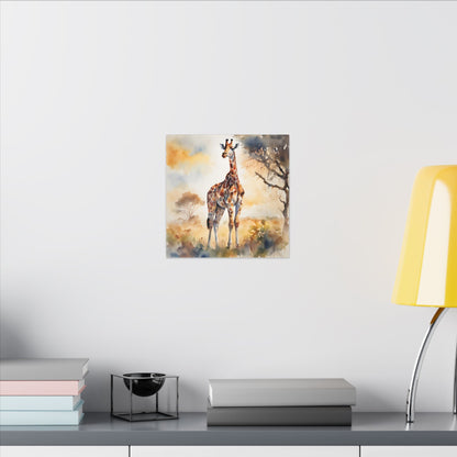 Matte Wall Canvas - Giraffe - African Safari Collection