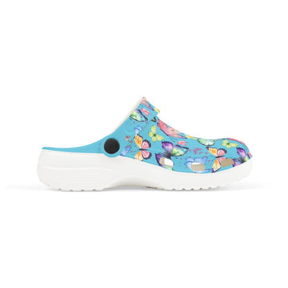 Kid's Foam Clogs - Butterflies - Light Blue