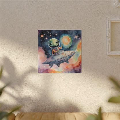 Matte Wall Canvas - Friendly Alien - Beyond the Stars Collection