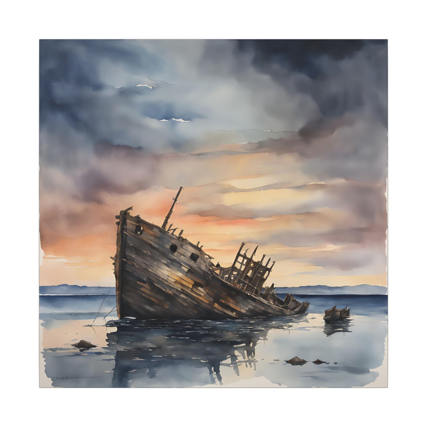 Matte Wall Canvas - Shipwreck - Neptune's Nursery Collection