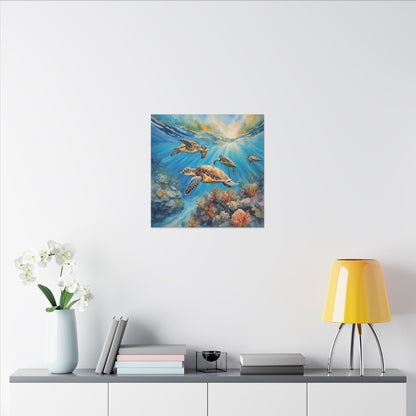 Matte Wall Canvas - Sea Turtles - Neptune's Nursery Collection