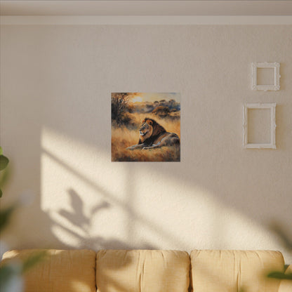 Matte Wall Canvas - Lion Sunrise - African Safari Collection