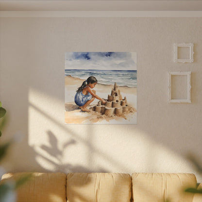 Matte Wall Canvas - Sand Castle - Neptune's Nursery Collection