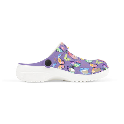 Kid's Foam Clogs - Butterflies - Lavender