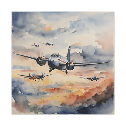 Matte Wall Canvas - Wings of Aviation - Wheels & Wings Collection