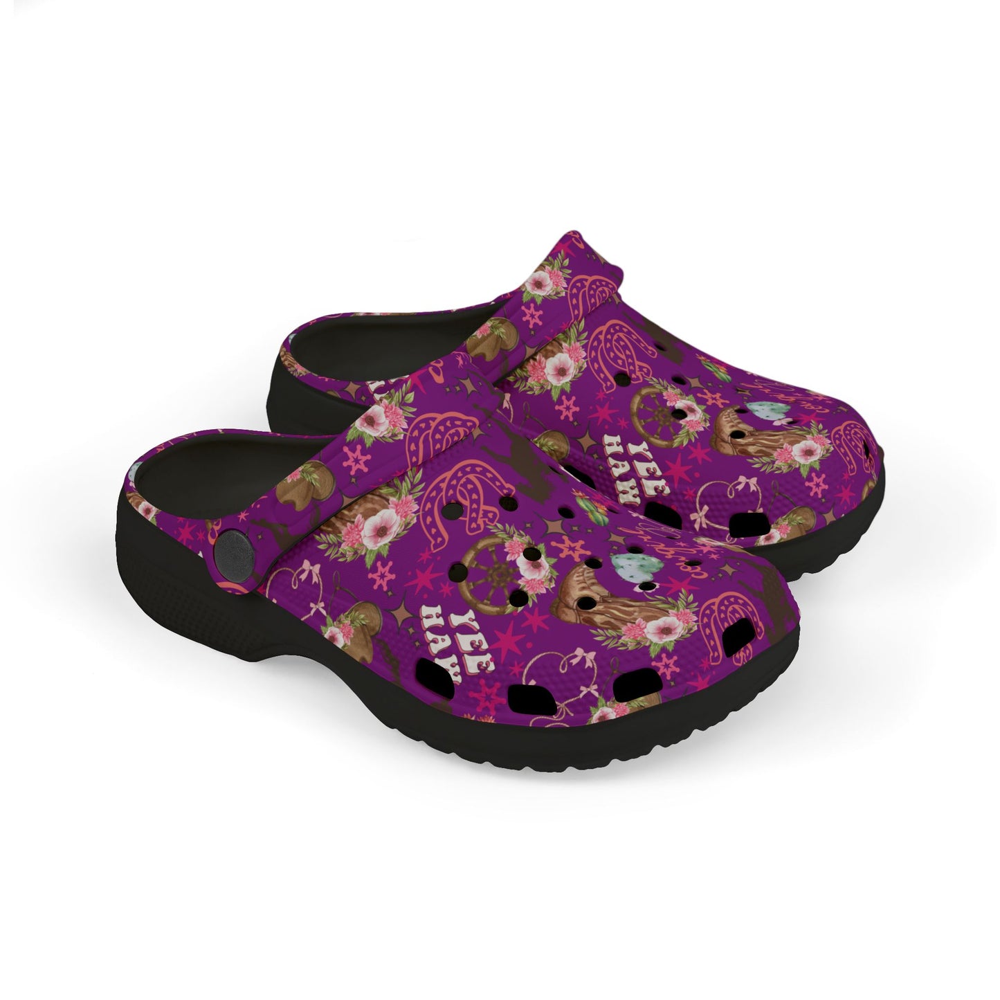 Kid's Foam Clogs - Cowgirl - Purple