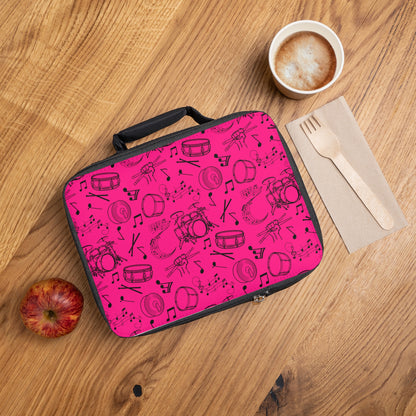 Lunch Bag - Drums - Hot Pink