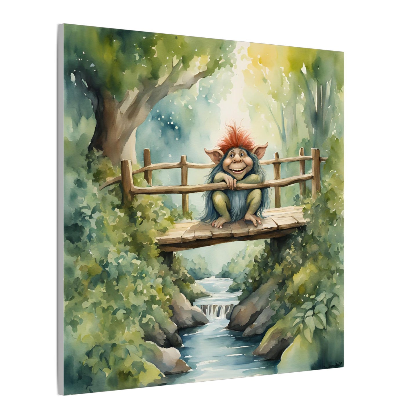 Matte Wall Canvas - Troll on the Bridge - Storybook Dreams Collection