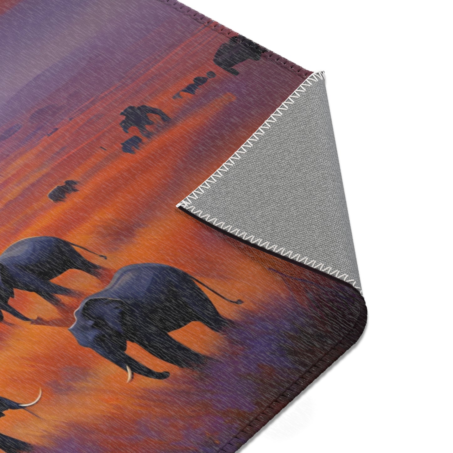Area Rug - Elephants Grazing - African Safari Collection