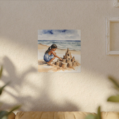 Matte Wall Canvas - Sand Castle - Neptune's Nursery Collection