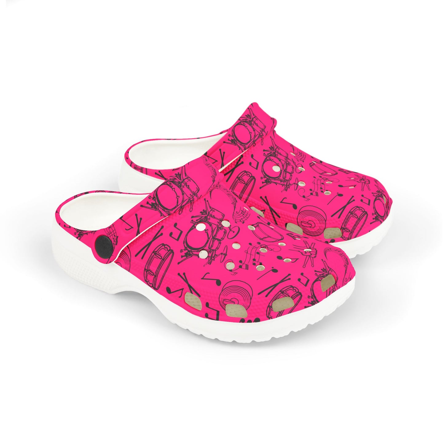 Kid's Foam Clogs - Drums - Hot Pink