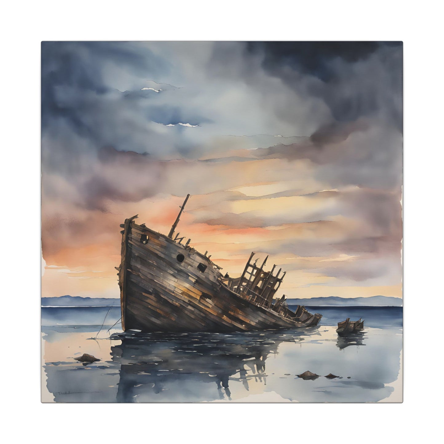 Matte Wall Canvas - Shipwreck - Neptune's Nursery Collection