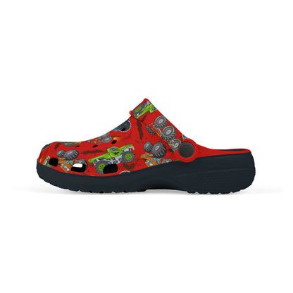 Kid's Foam Clogs - Monster Trucks - Red Hot