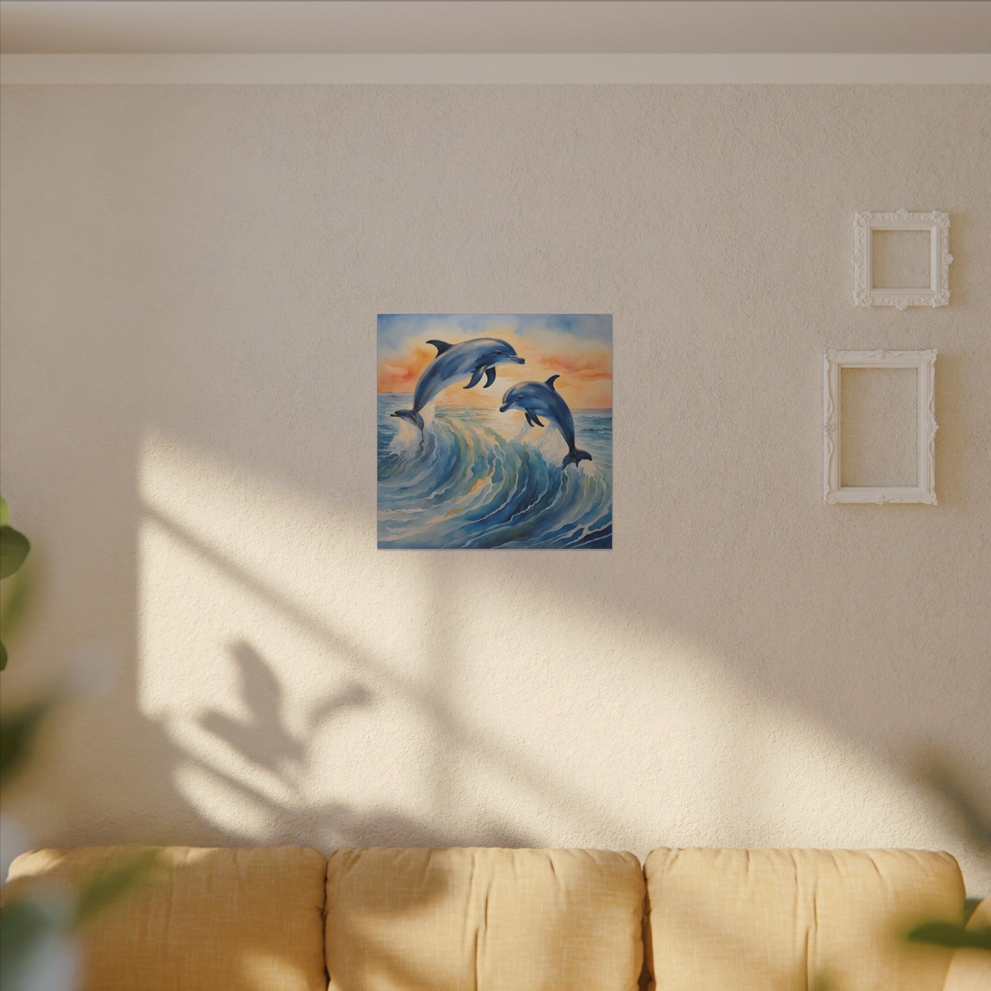 Matte Wall Canvas - Dolphins - Neptune's Nursery Collection