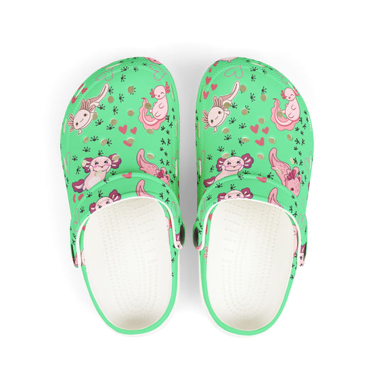 Kid's Foam Clogs - Axolotl - Mint Green