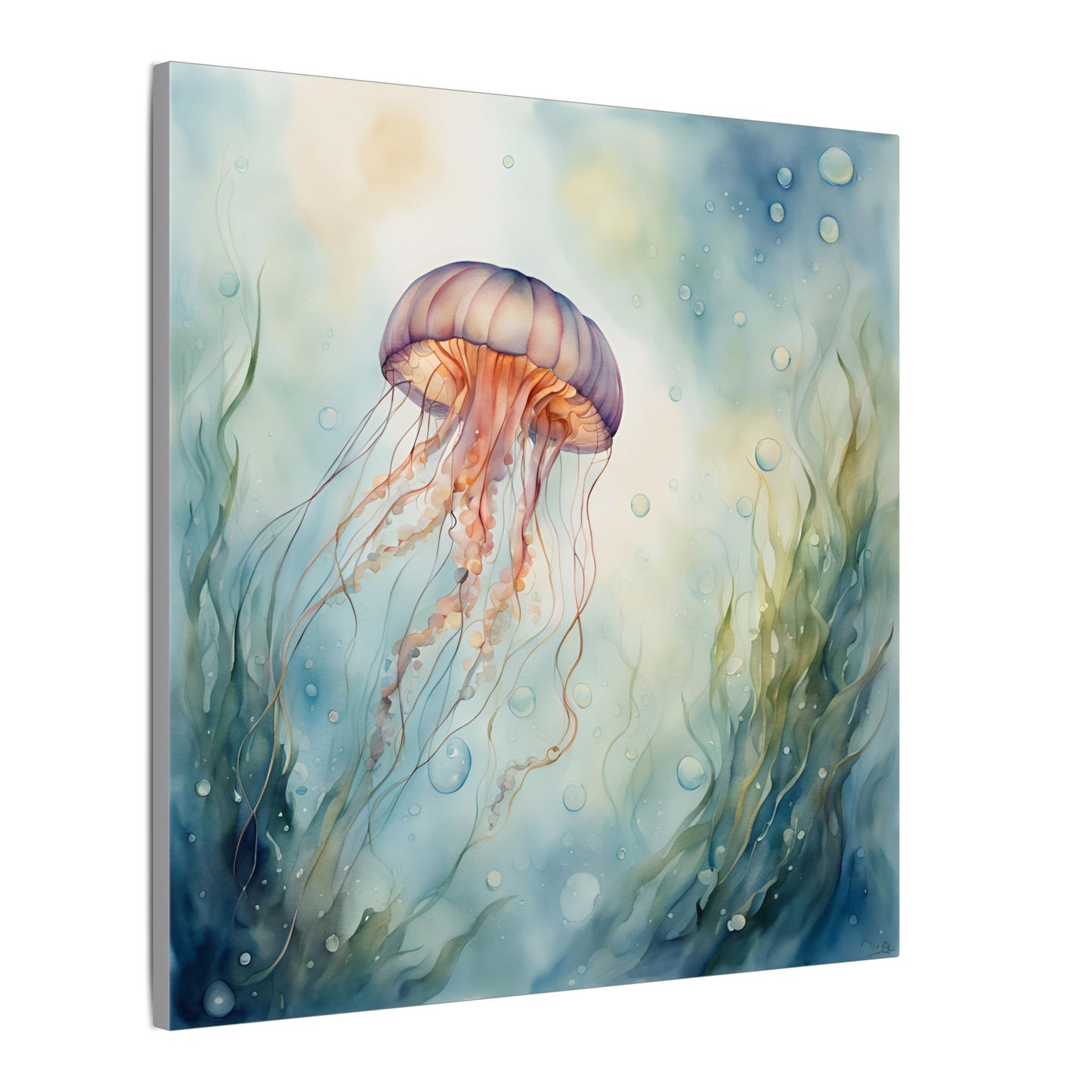 Matte Wall Canvas - Jellyfish - Neptune's Nursery Collection