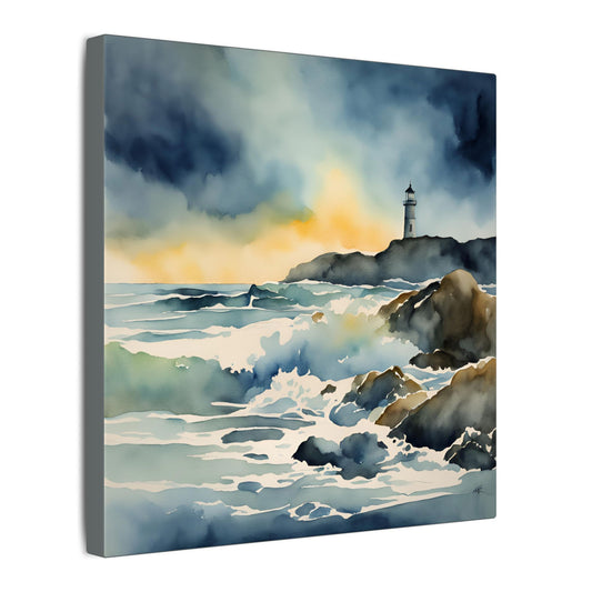 Matte Wall Canvas - Lighthouse - Neptune's Nursery Collection