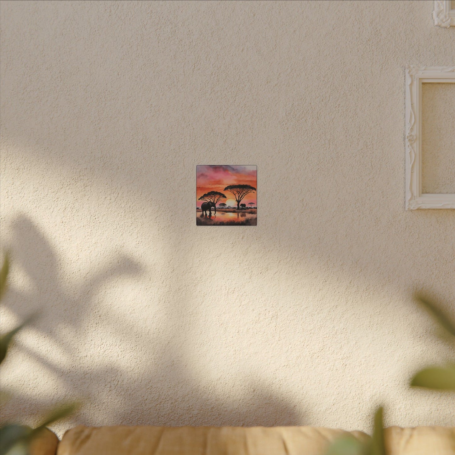 Matte Wall Canvas - Elephant Sunset - African Safari Collection