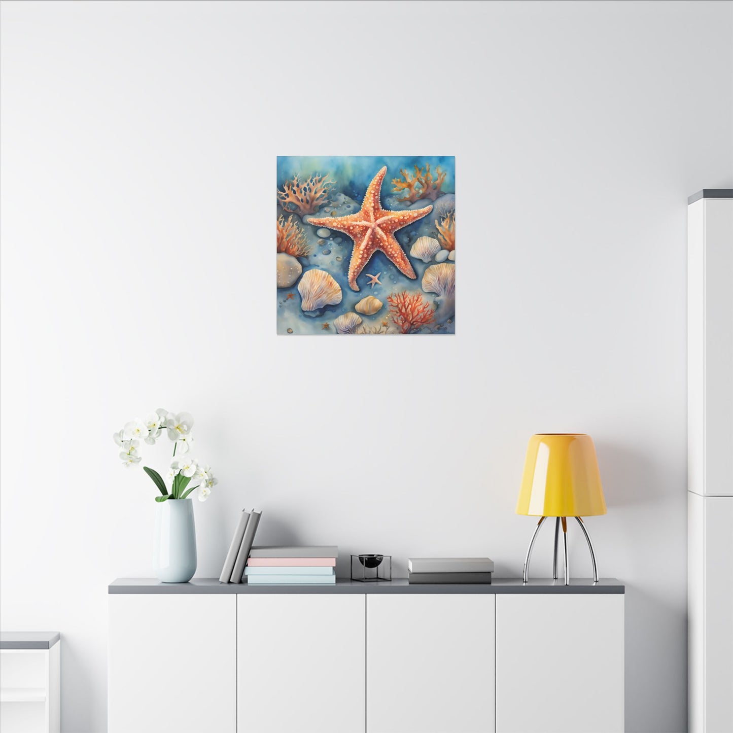 Matte Wall Canvas - Starfish - Neptune's Nursery Collection