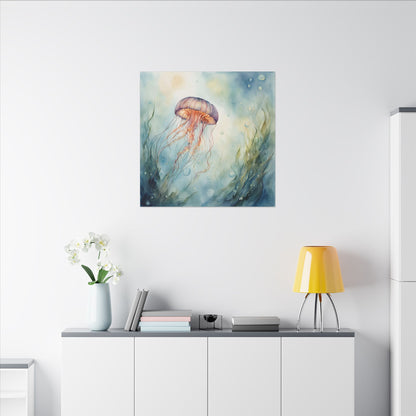 Matte Wall Canvas - Jellyfish - Neptune's Nursery Collection