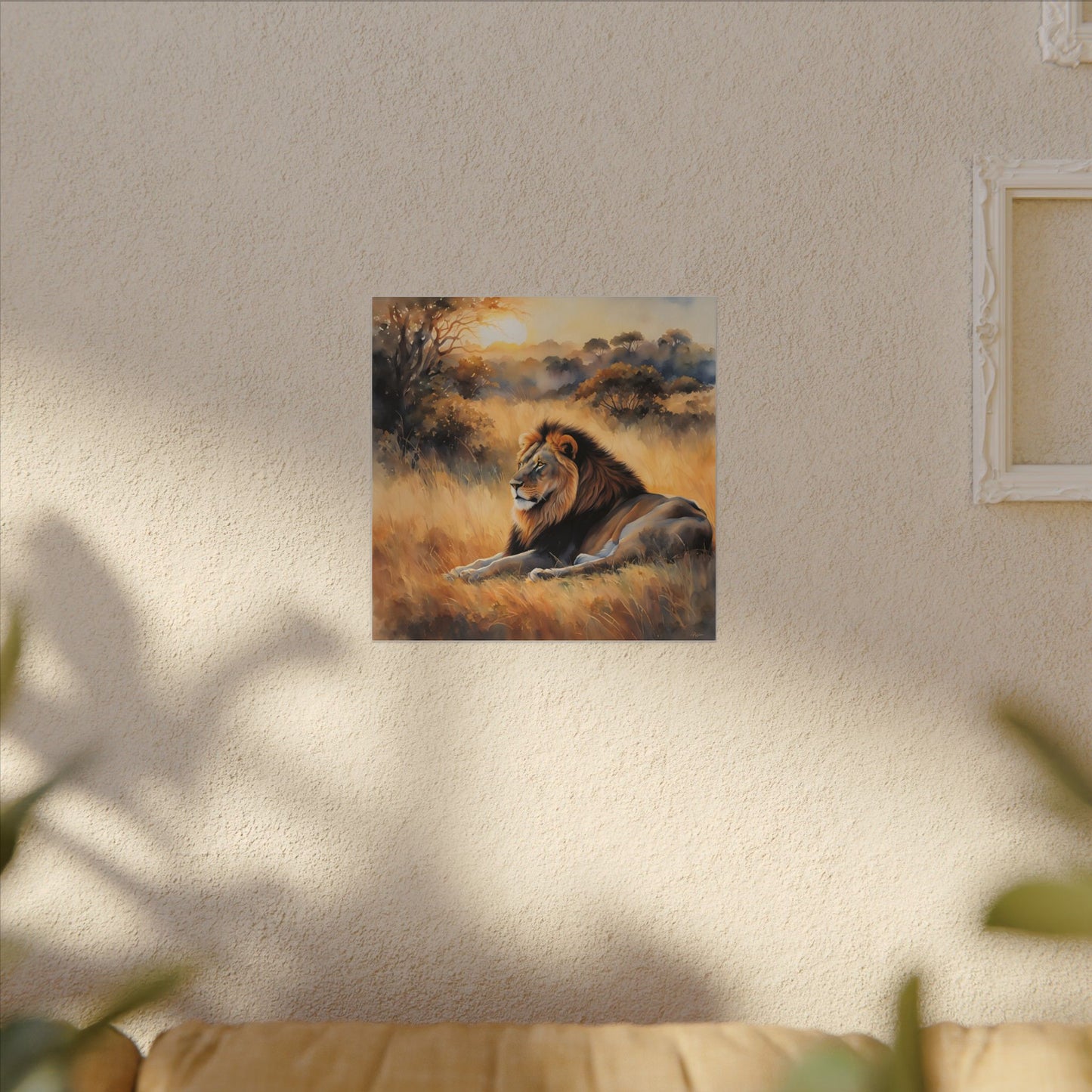 Matte Wall Canvas - Lion Sunrise - African Safari Collection