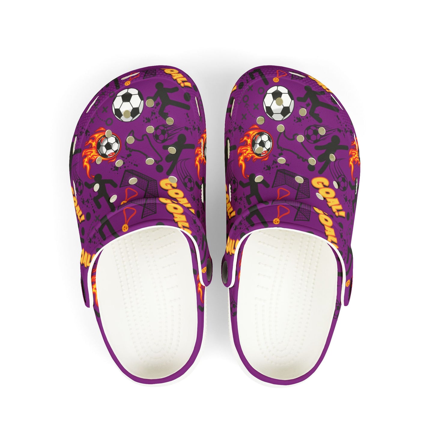 Kid's Foam Clogs - Soccer - Purple