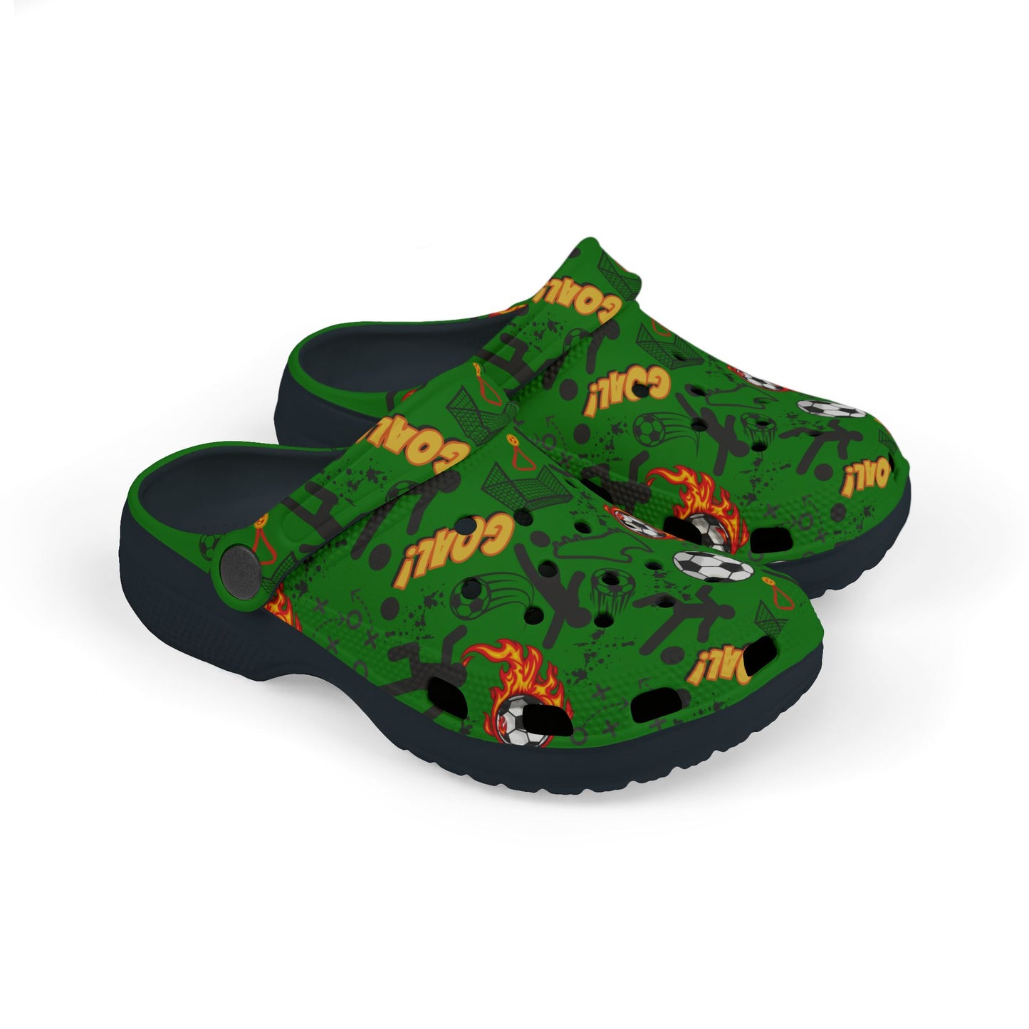 Kid's Foam Clogs - Soccer - True Green