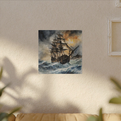 Matte Wall Canvas - Pirate Ship - Neptune's Nursery Collection