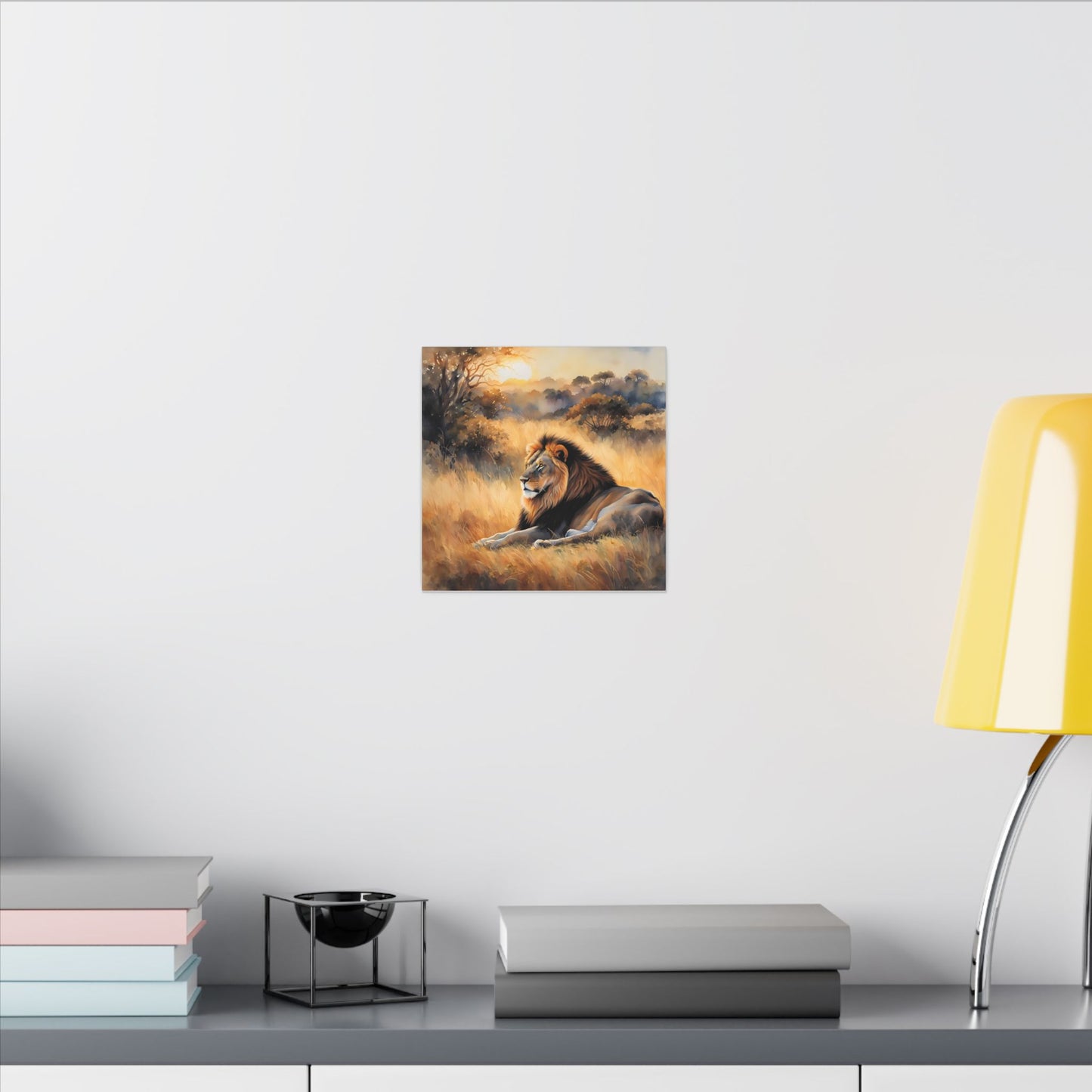 Matte Wall Canvas - Lion Sunrise - African Safari Collection
