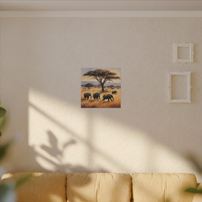 Matte Wall Canvas - Elephants - African Safari Collection