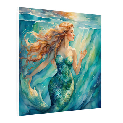 Matte Wall Canvas - Golden Mermaid - Neptune's Nursery Collection