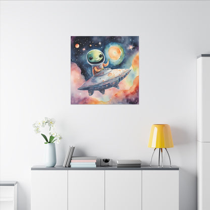 Matte Wall Canvas - Friendly Alien - Beyond the Stars Collection