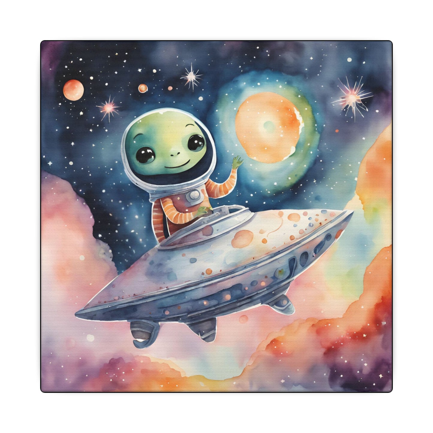 Matte Wall Canvas - Friendly Alien - Beyond the Stars Collection