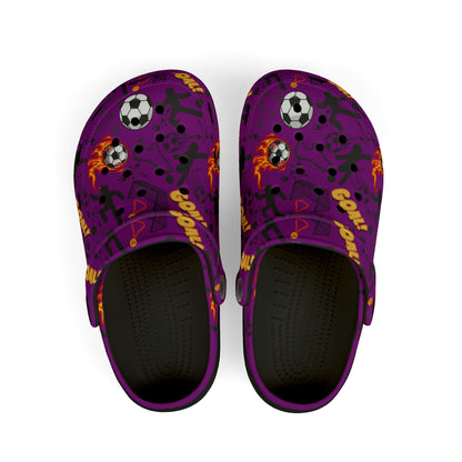 Kid's Foam Clogs - Soccer - Purple