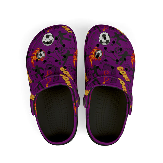Kid's Foam Clogs - Soccer - Purple