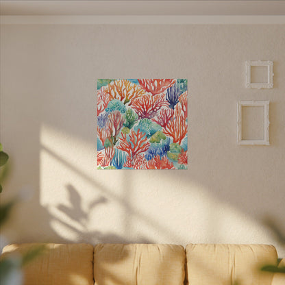 Matte Wall Canvas - Coral - Neptune's Nursery Collection
