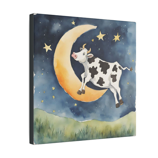 Matte Wall Canvas - Cow Jumped Over the Moon - Nursery Rhymes Collection