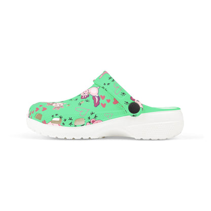 Kid's Foam Clogs - Axolotl - Mint Green