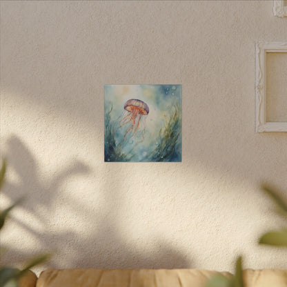 Matte Wall Canvas - Jellyfish - Neptune's Nursery Collection