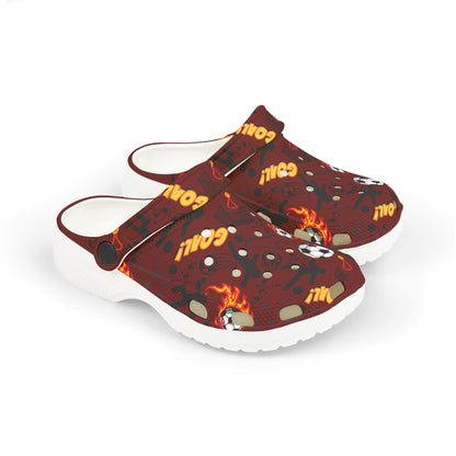 Kid's Foam Clogs - Soccer - Maroon