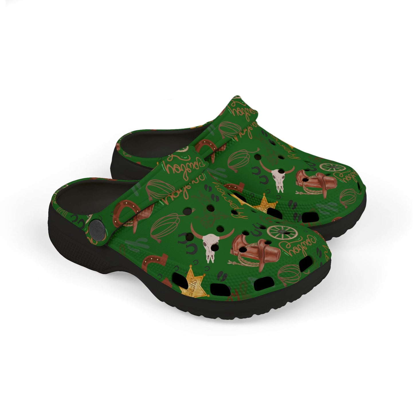 Kid's Foam Clogs - Cowboy - Forest