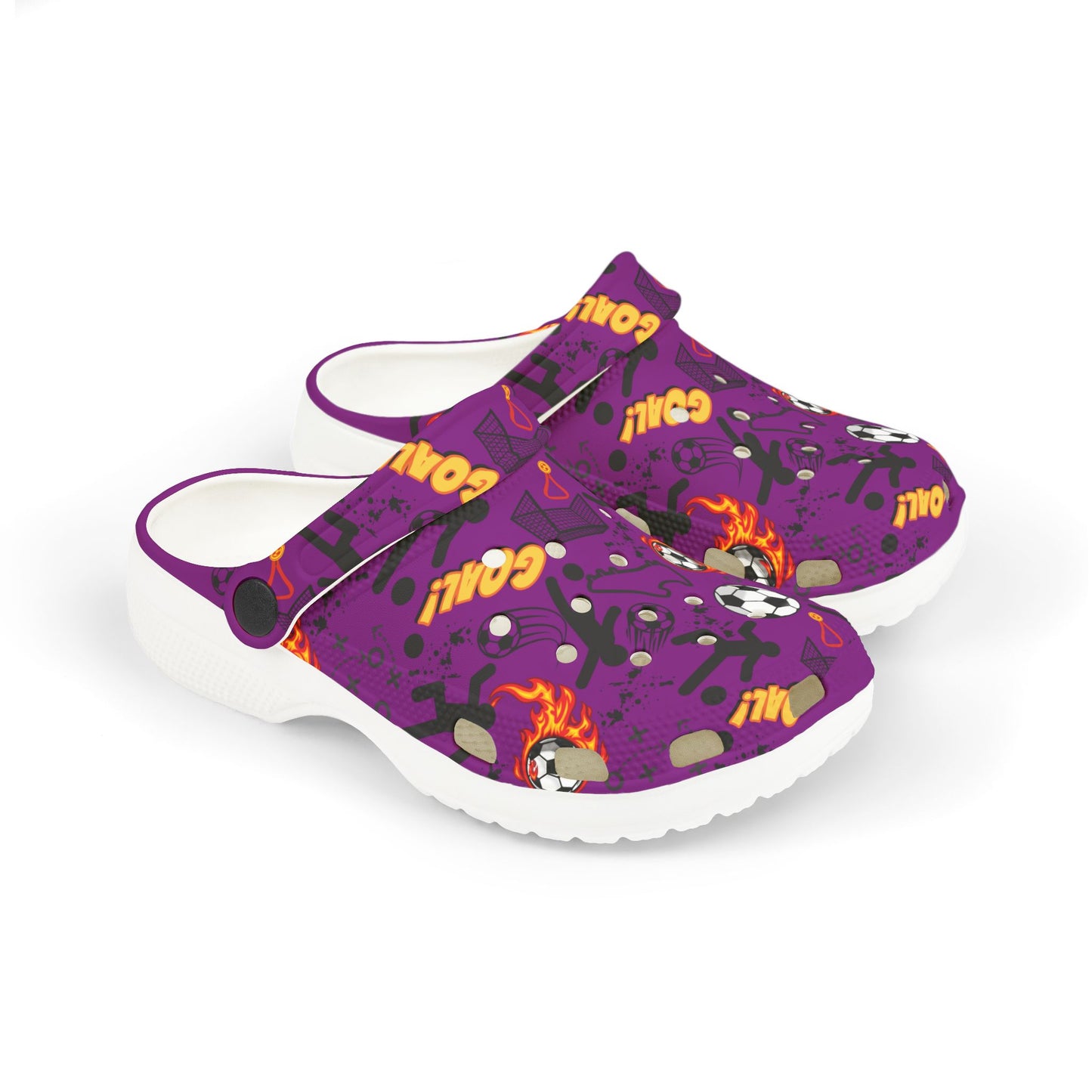 Kid's Foam Clogs - Soccer - Purple