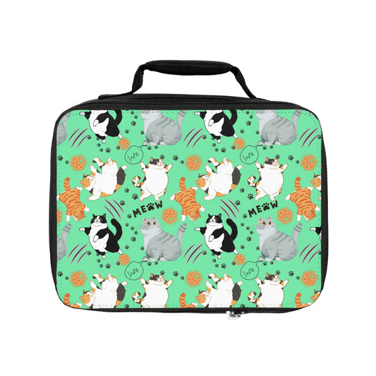Lunch Bag - Fat Cat - Mint Green