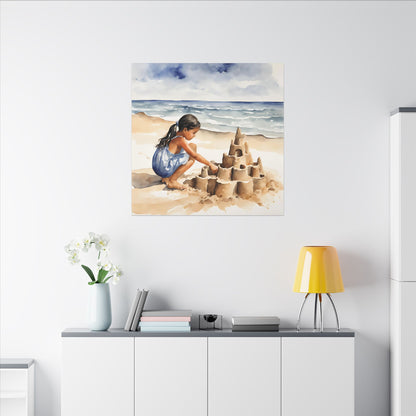 Matte Wall Canvas - Sand Castle - Neptune's Nursery Collection