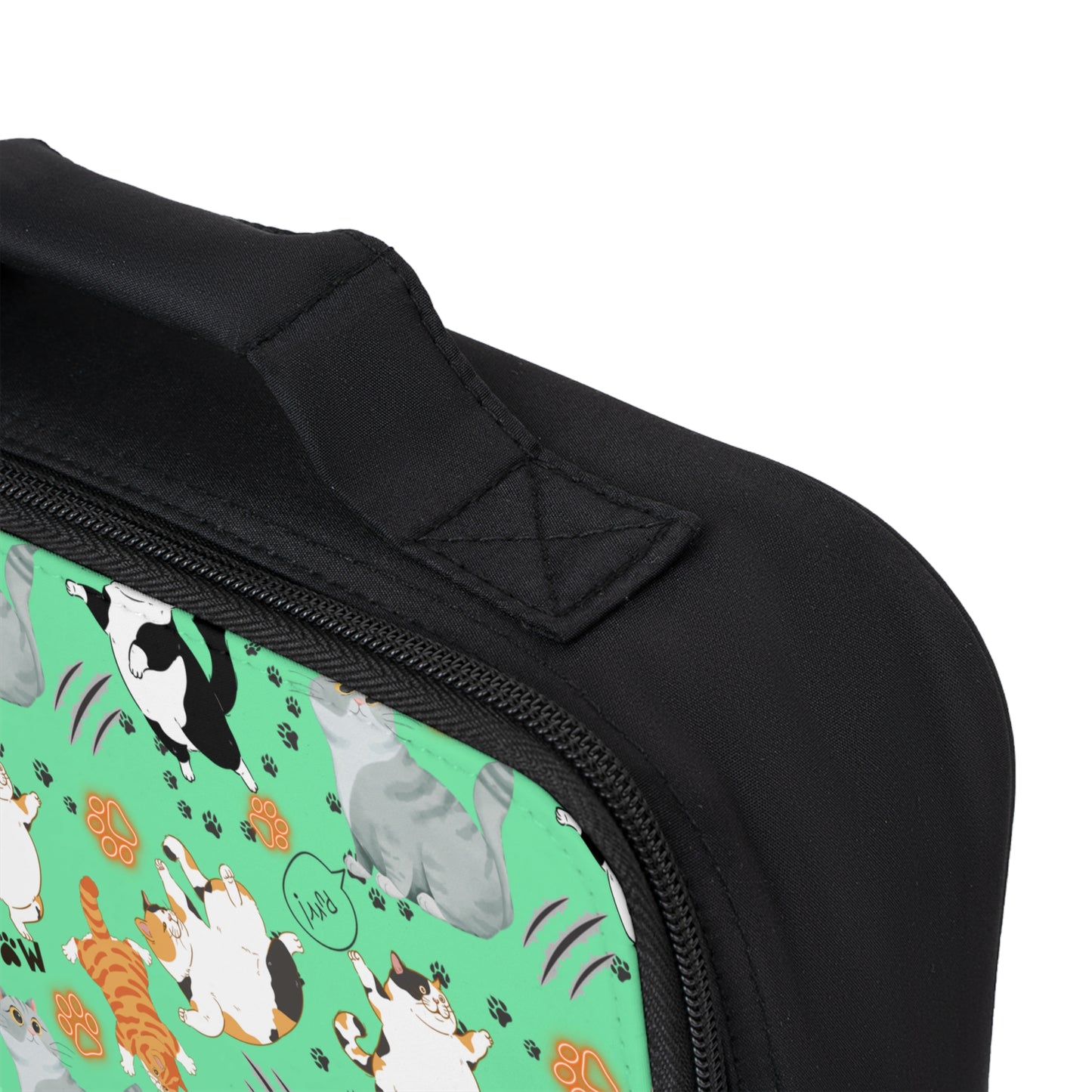 Lunch Bag - Fat Cat - Mint Green