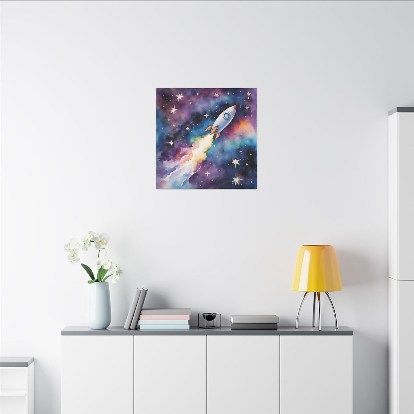 Matte Wall Canvas - Rocket Ship - Beyond the Stars Collection