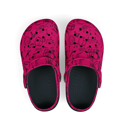 Kid's Foam Clogs - Drums - Hot Pink