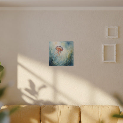 Matte Wall Canvas - Jellyfish - Neptune's Nursery Collection