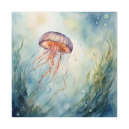 Matte Wall Canvas - Jellyfish - Neptune's Nursery Collection